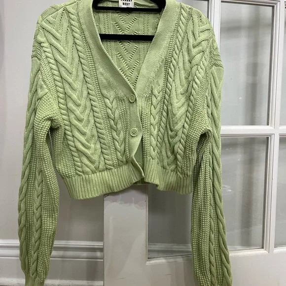 Sunday Best Cooper Cardigan in Sagebrush Green - Picture 4 of 11